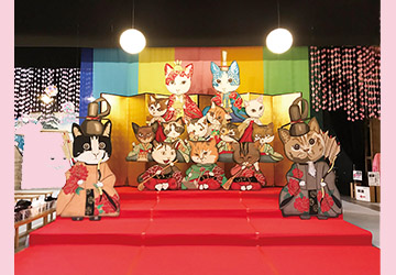 嘉穂劇場,ネコ,ひな祭り,雛人形,ネコ耳,ネコの手